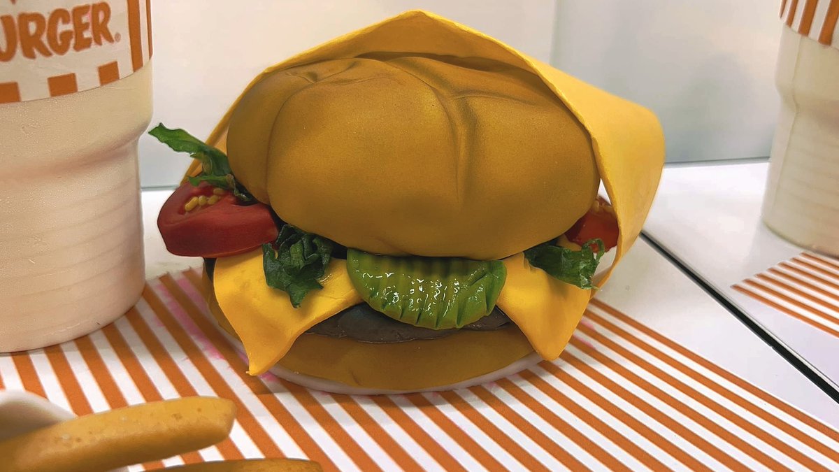 OPPriceChopper's tweet photo. Fresh from the latest TikTok and Netflix trend, one of our amazing cake designers whipped up a very special Whataburger meal. Now you can ask, “Is it Cake?”

What do you think @PatrickMahomes? https://t.co/CHNv6fjpng