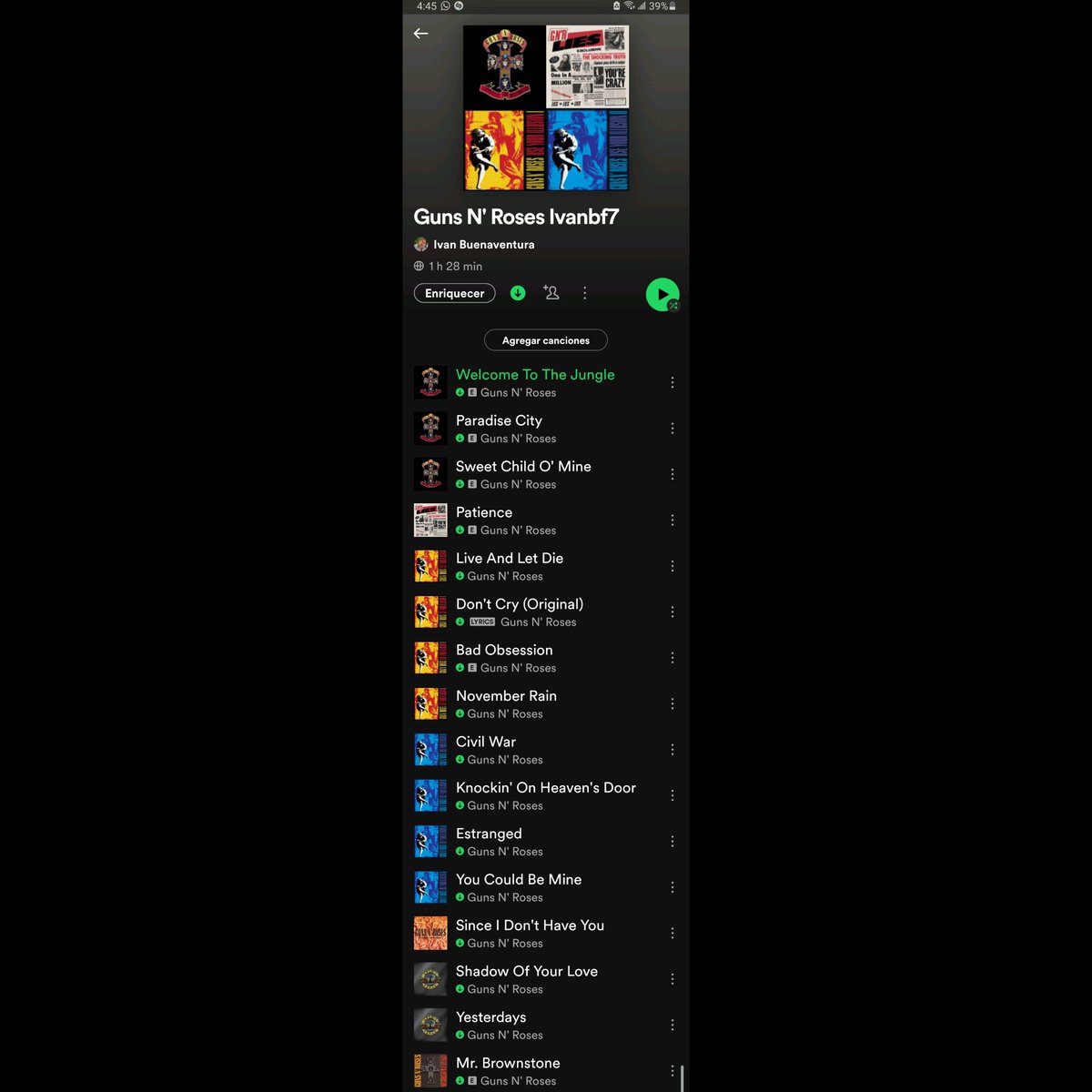 Ivanshock7's tweet photo. Termina mi jueves laboral y ahora comienza mi jueves activado con mi banda favorita @gunsnroses 😍🤟amo mi playlist de #GunsNRoses https://t.co/QicAo7L7XV