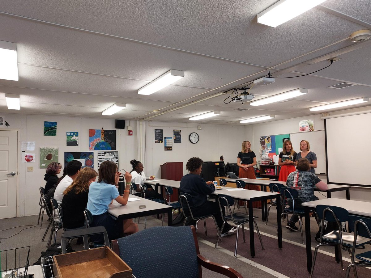 ibeccte's tweet photo. Honey Head Films, a local all female production company, spoke to students today about the process of writing and producing film. They also invited female students to join their after-school program Shoot Like A Girl. https://t.co/vt9DVEfTh9