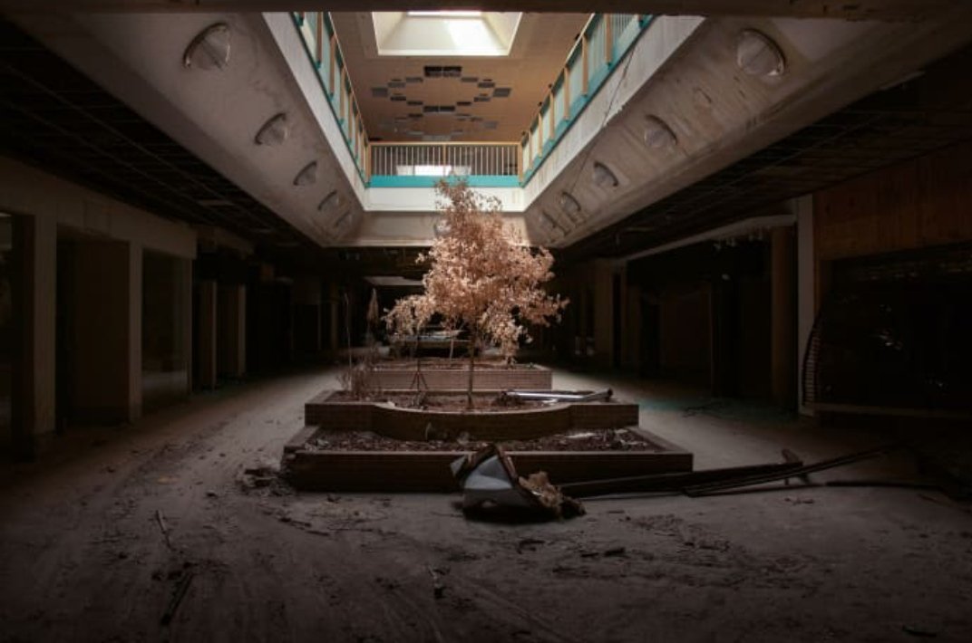 Aquesta és només una imatge de les moltes que circulen de "Dead Malls" els Estats Units. Els Malls són centres comercials que alberguen botigues al seu interior. Per què ens entenguem, un Mall seria el que alguns encara proposen fer a Torre Salses