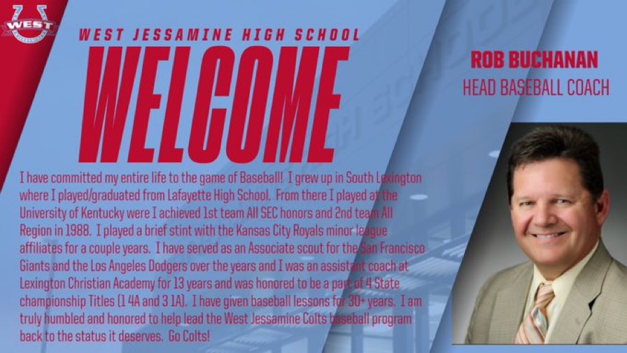 Welcome, Coach Buchanan! Let’s get to work!

#takethenextstep
#WJHSColtsBaseball