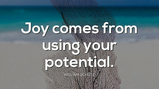 TheZigZiglar's tweet photo. "Joy comes from using your potential."-William Schutz https://t.co/JAbEH84p9k