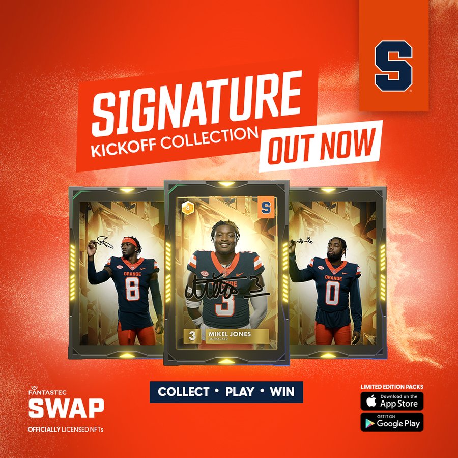 🏈 @FantastecSwap is bringing @CuseFootball to Flow! The Signature Kickoff Collection is live now, letting you collect these unique officially licensed NFTs from the #juicesquad Grab yours today in the #SWAP app 👇 fantastec-swap.app.link/0L4qRxceinb