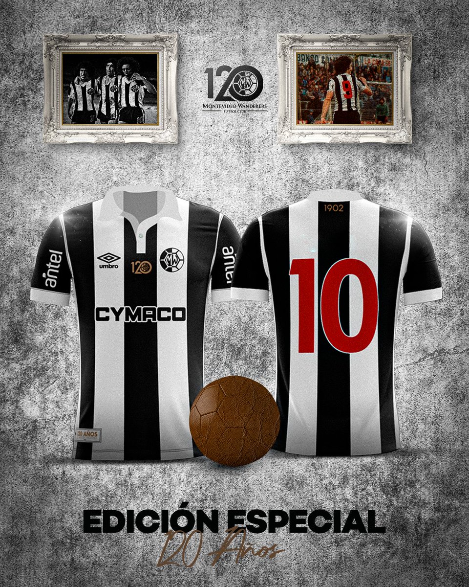 mwfc_oficial's tweet photo. ¡𝐄𝐃𝐈𝐂𝐈𝐎́𝐍 𝐄𝐒𝐏𝐄𝐂𝐈𝐀𝐋! 🤩

🙌🏽 Nos complace presentarles la camiseta de los 𝟏𝟐𝟎 𝒂𝒏̃𝒐𝒔 del Montevideo Wanderers Fútbol Club. 

En breves info sobre pre-venta🔜

#120MWFC 🏴 🏳 https://t.co/QbTELCNpaN