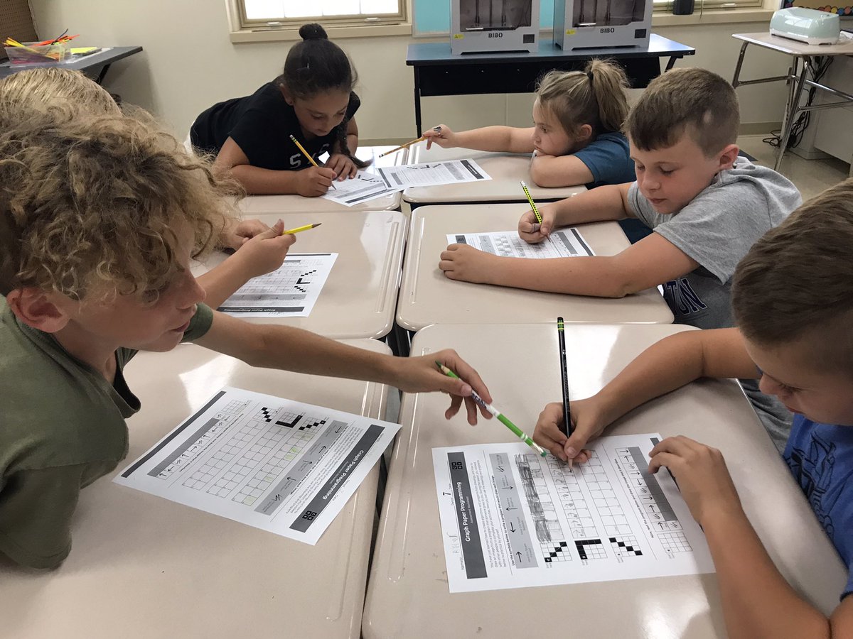 WCHCS_BelleAire's tweet photo. Mrs. DeAtley and Mrs. Sanderson’s students are learning about algorithms and programs. They’re excited to begin coding. 
#STEMthinkers 
#othersfirst https://t.co/0DKFwYeM2E