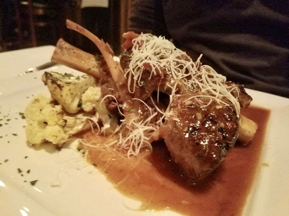 ChefFeker's tweet photo. #ILMITO’s slow-cooked lamb shank is fall-off-the-bone tender and packed with amazing flavors! Served with charred eggplant polenta and roasted cauliflower. 🐑 https://t.co/SsqNnwZ8Lk