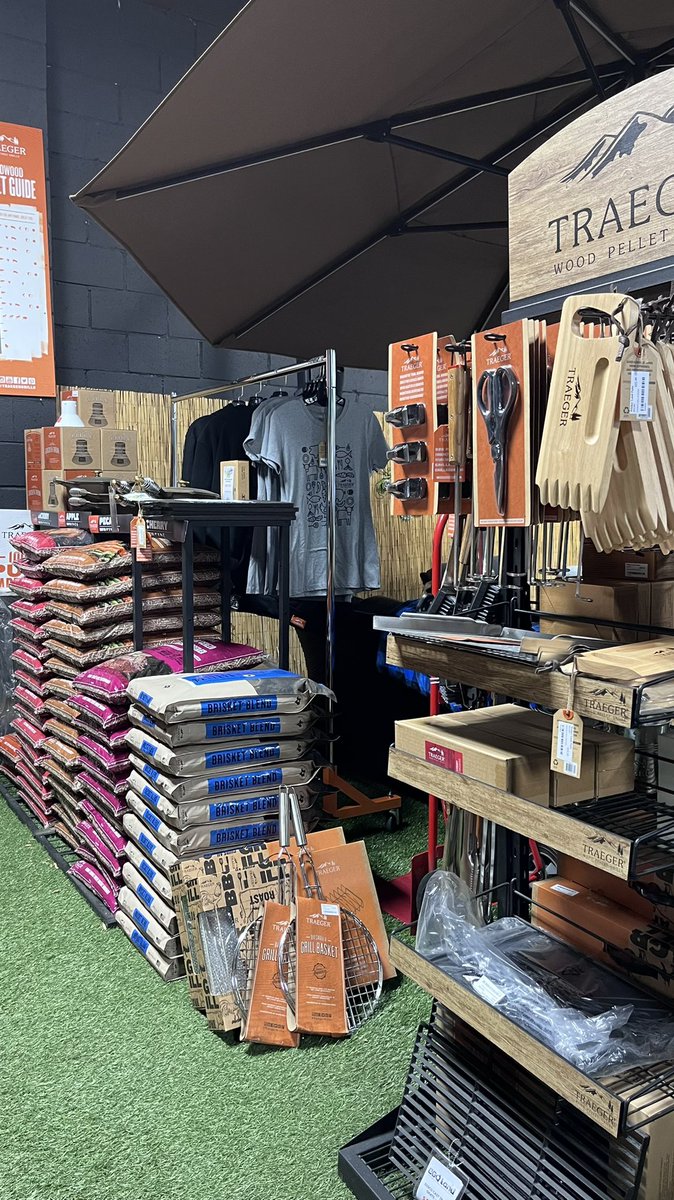 LandWicker's tweet photo. Our Traeger area is looking great! From Pellets, Rubs, and Grilling Necessities, we’ve got you covered in Victoria. https://t.co/GcQ35wzZdA