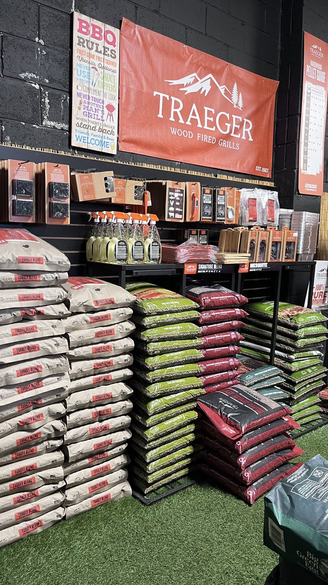 LandWicker's tweet photo. Our Traeger area is looking great! From Pellets, Rubs, and Grilling Necessities, we’ve got you covered in Victoria. https://t.co/GcQ35wzZdA