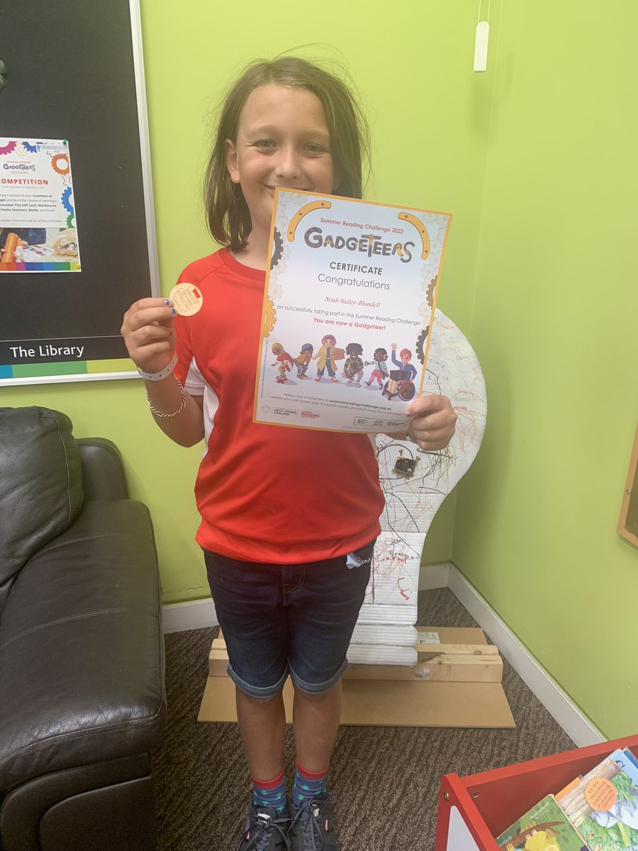missscully's tweet photo. @HighnamAcademy Noah completed his 7th Summer Reading Challenge today - one for each year he has been at Highnam! https://t.co/gely5Q7LRW