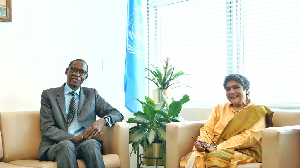 USGRabab_UN's tweet photo. It was a pleasure as always to welcome Amb. Cheikh Niang, PR of Senegal 🇸🇳, to @UNOHRLLS. 

As #LDC5 fast approaches, we will continue to work with Senegal, with the group of Least Developed Countries, to ensure a bold outcome for the most vulnerable. #FromPotentialToProsperity https://t.co/NrK6g3Olq6