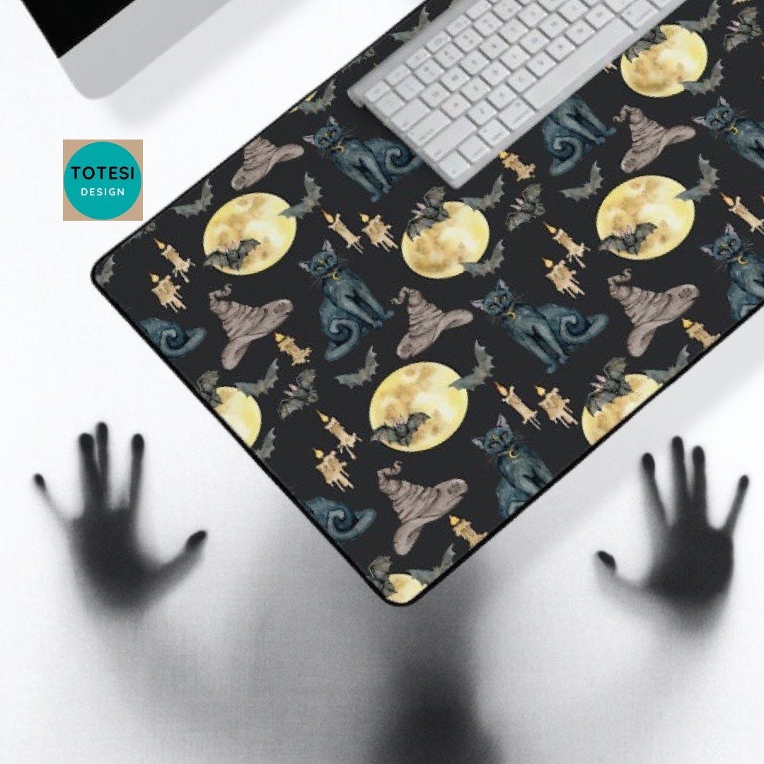 Totesi3's tweet image. Witchy Goth Desk Mat -  XL Mousepad  - Black Cat desk mat - Non-Slip - Desk Organizer - Celestial - Magic - Office Decor - Desk accessories tuppu.net/9c26fd97 #TotesiDesign #Etsy #LargeMousepad