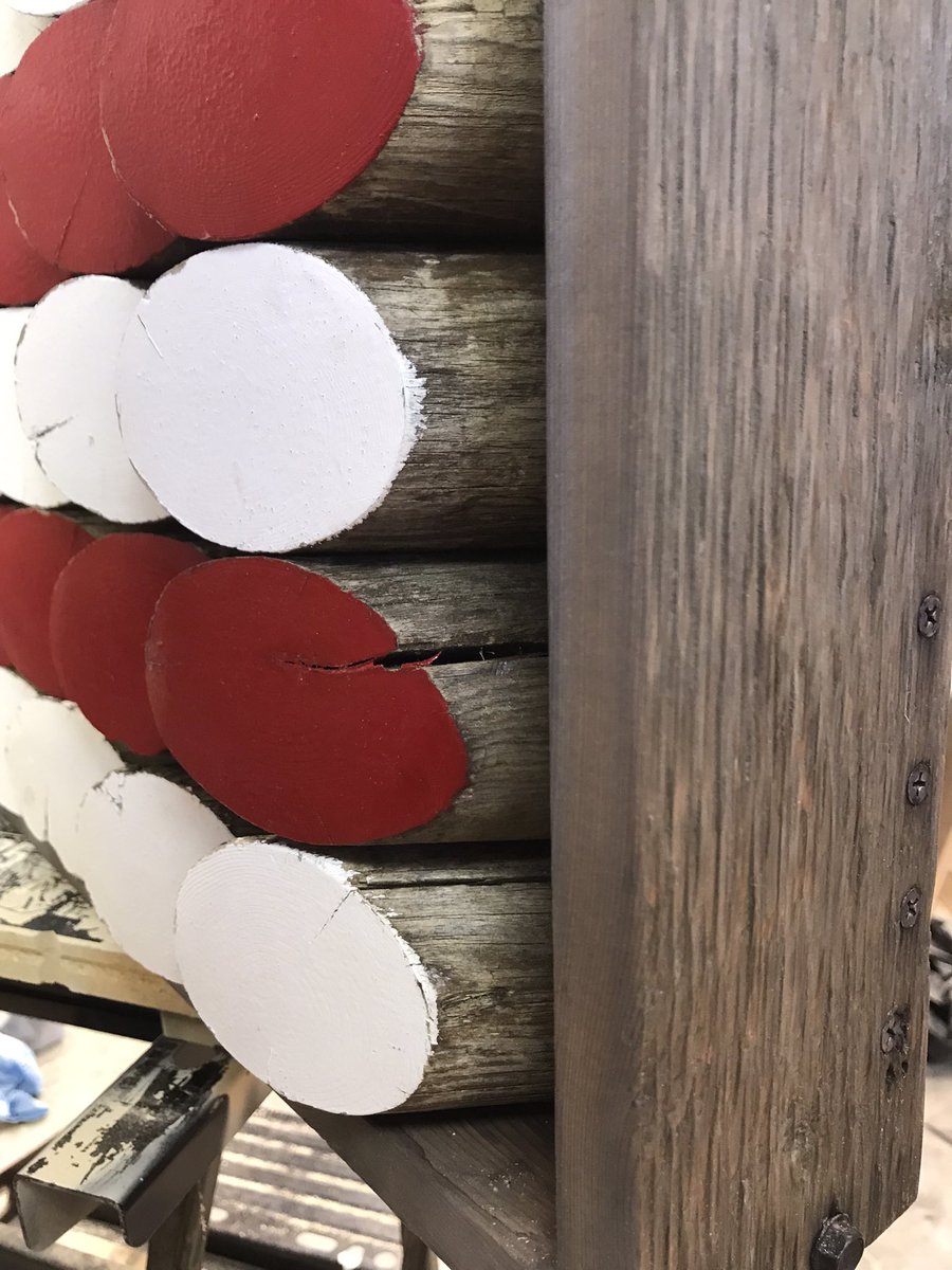 CVGCSUPER's tweet photo. For many years I’ve tried to come up with a use for Tee markers when they are retired. I thought to myself you have red white and blue why not make a flag? I am normally my own worst critic and I do see some flaws, but I am very happy with how this turned out! #turflife #Folkart https://t.co/jZ7TQoJ4ro