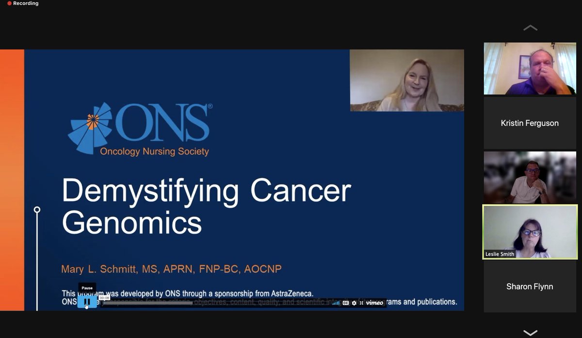 KFerg86's tweet photo. Watching a presentation by @oncologynursing at the @NCCONS virtual chapter meeting on 'Demystifying Cancer Genomics'. Many resources for #oncology #nurses on #genomics. #GeneticCouseling #PrecisionMedicine #Biomarker #Database #CancerCareDelivery #Taxonomy https://t.co/cuwekjqzOa