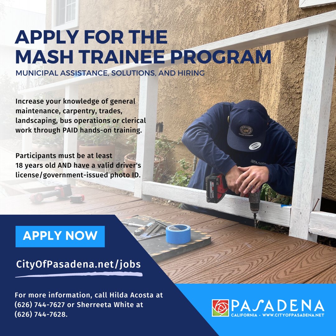 City of Pasadena on Twitter "We're now accepting applications for the