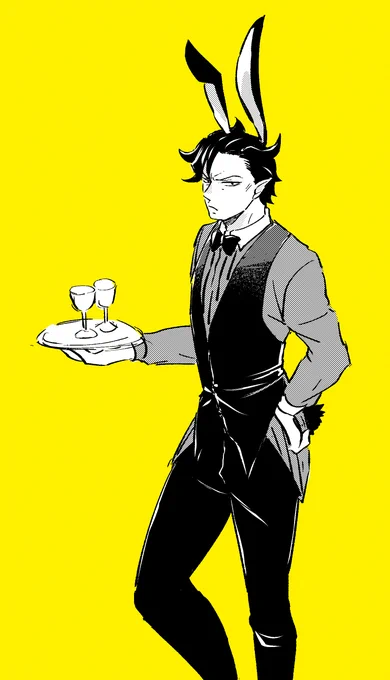 今日のらくがき昨日のバニーのペラ先輩と同じ服でエゴくんそのうちしちろうくんも描く 