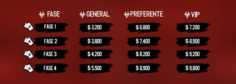 Ya checaron los precios!!!?

Nos vemos el 31 en la preventa BBVA!! 🔥🤘