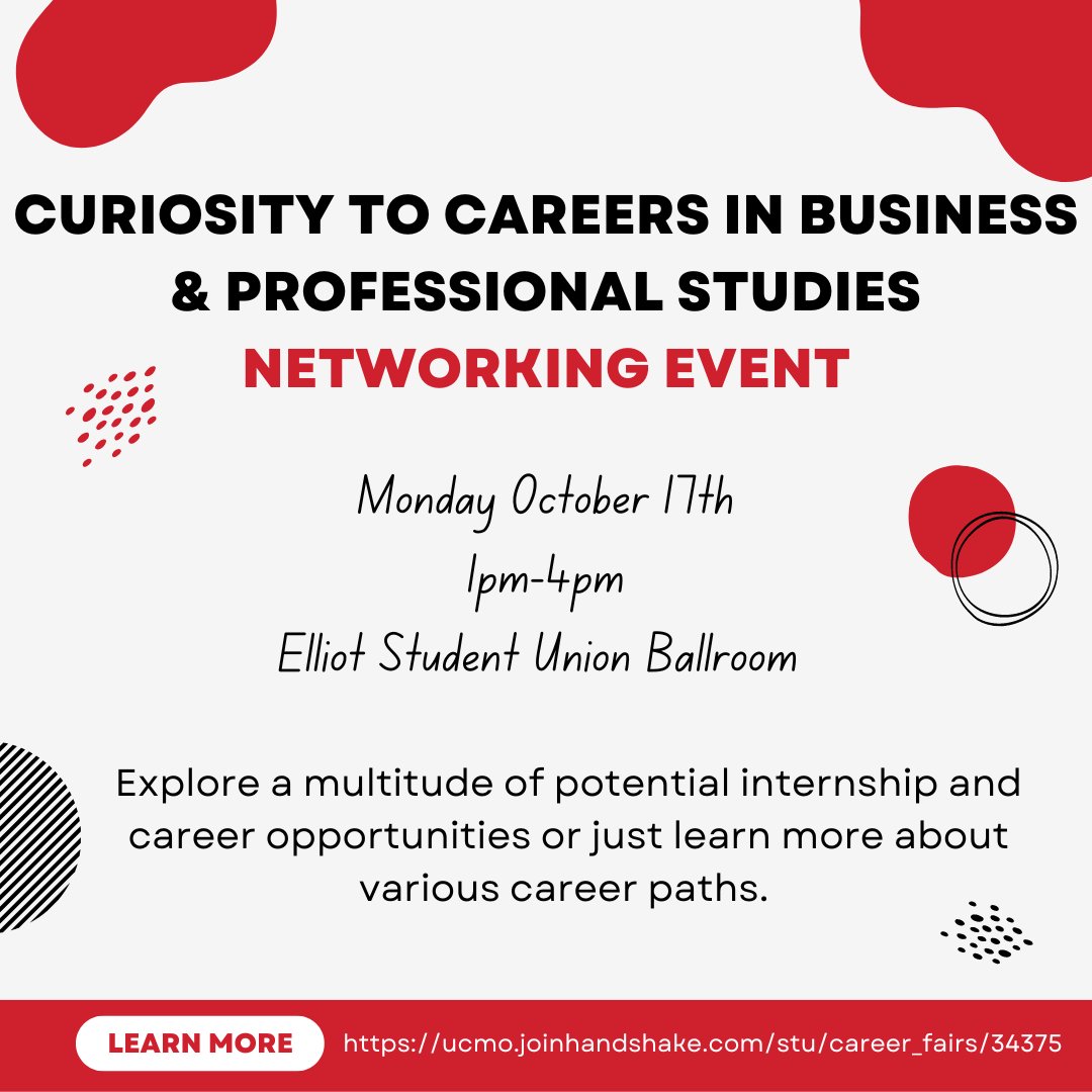 UCMHarmonEdge's tweet photo. You're invited to the Curiosity to Careers in Business &amp; Professional Studies Networking Event on October 17th! Come meet and professionals in your field as well as graduate and professional schools! Learn more at https://t.co/mBPbPu6wR9 https://t.co/xaWiz76cUa