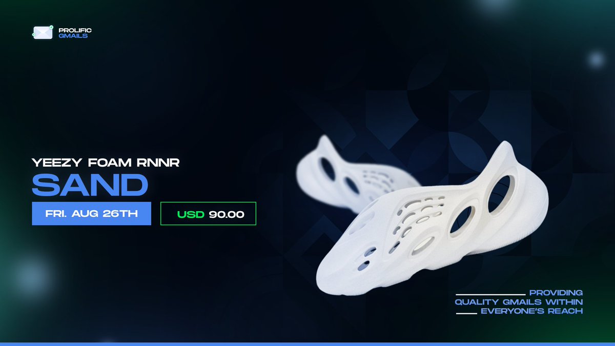 I don't like sand. It's coarse and rough and irritating and it gets everywhere.

Tomorrow, we have a big release with the restock of the Foam RNNR "Sand" colorway.

As always, we've got you covered with one click gmails. Use code DISCORD10.

Purchase here: prolificgmails.com/product-page/o…