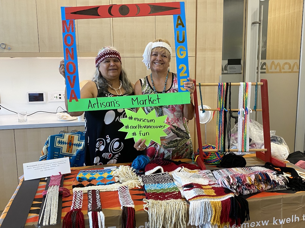 visitMONOVA's tweet photo. Eileen Jacobs is at the Indigenous Artisan Market today showcasing her wool weaving. 

The Indigenous Artisan Market is happening now until 8:00pm at MONOVA: Museum of North Vancouver (115 West Esplanade). Admission to the market is free. 

https://t.co/YoRaMtuXU0 https://t.co/fH4RGskAeo