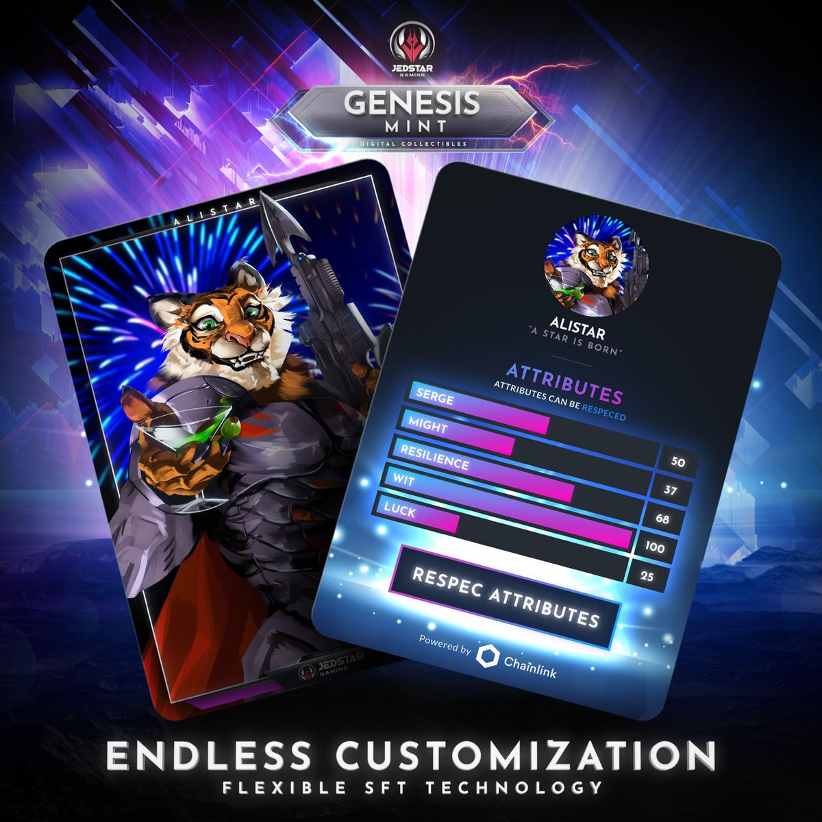 KRYPTOJOEYO's tweet image. Show me another project that allows you to #RESPEC your #NFT (SFT) attributes for a chance at a stronger skill set! 🔥  #JEDSTAR $JED #KRED 

@JEDSTAROfficial is in a bracket of its own when it comes to #GameFi and #DeFi 🚀