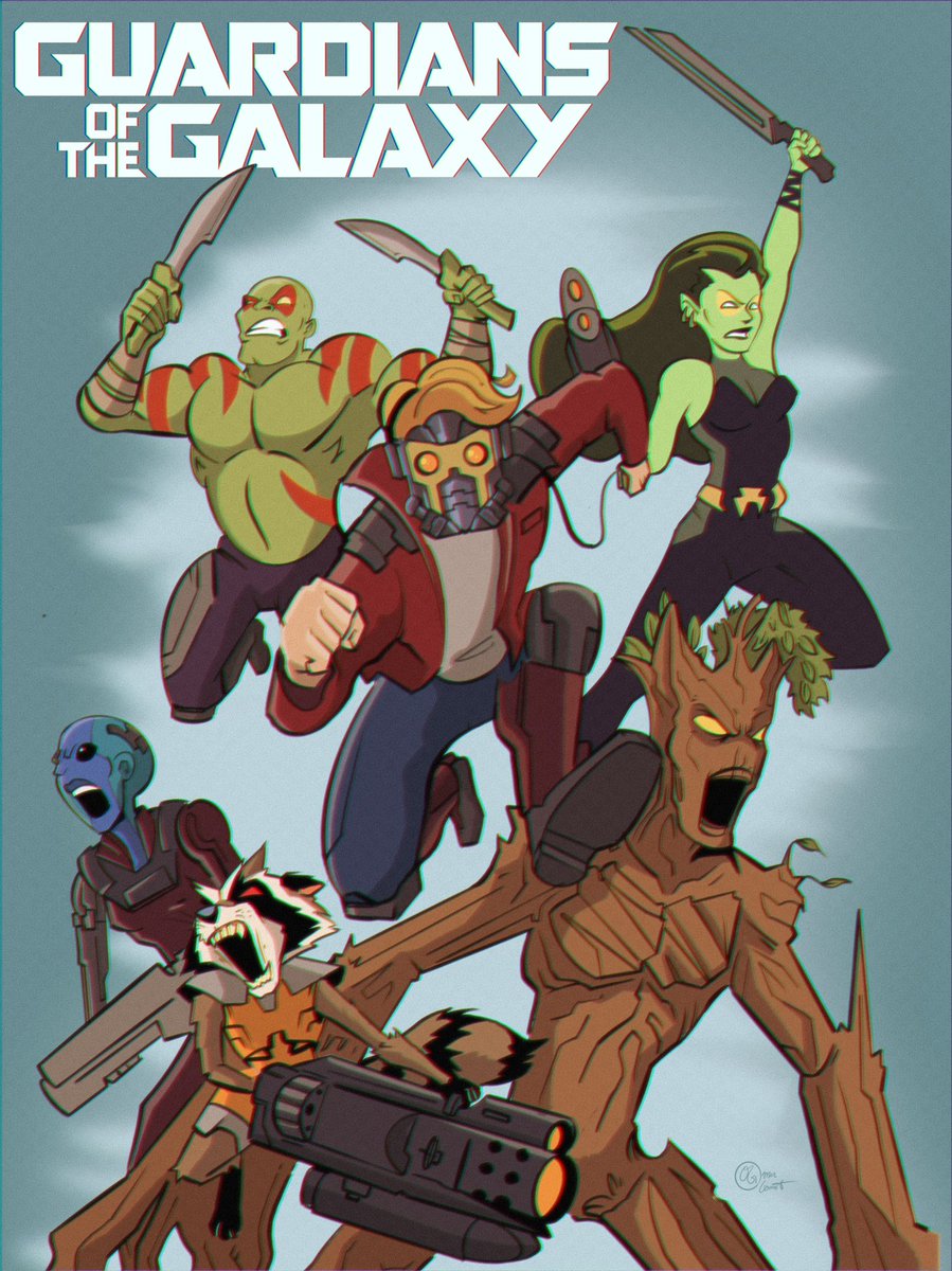 sharifcreates's tweet photo. Designed The Guardians of the galaxy as a retro TV Show from the 90’s

#art #artwork  #characterdesign #marvel #retro #tv #tvshow #animationart #animation #cartoon #saturdaymorningcartoons #guardiansofthegalaxy #rocketandgroot #starlord #gamora #drax #nebula #marvel #marvelcomics https://t.co/pT5Gepewcy