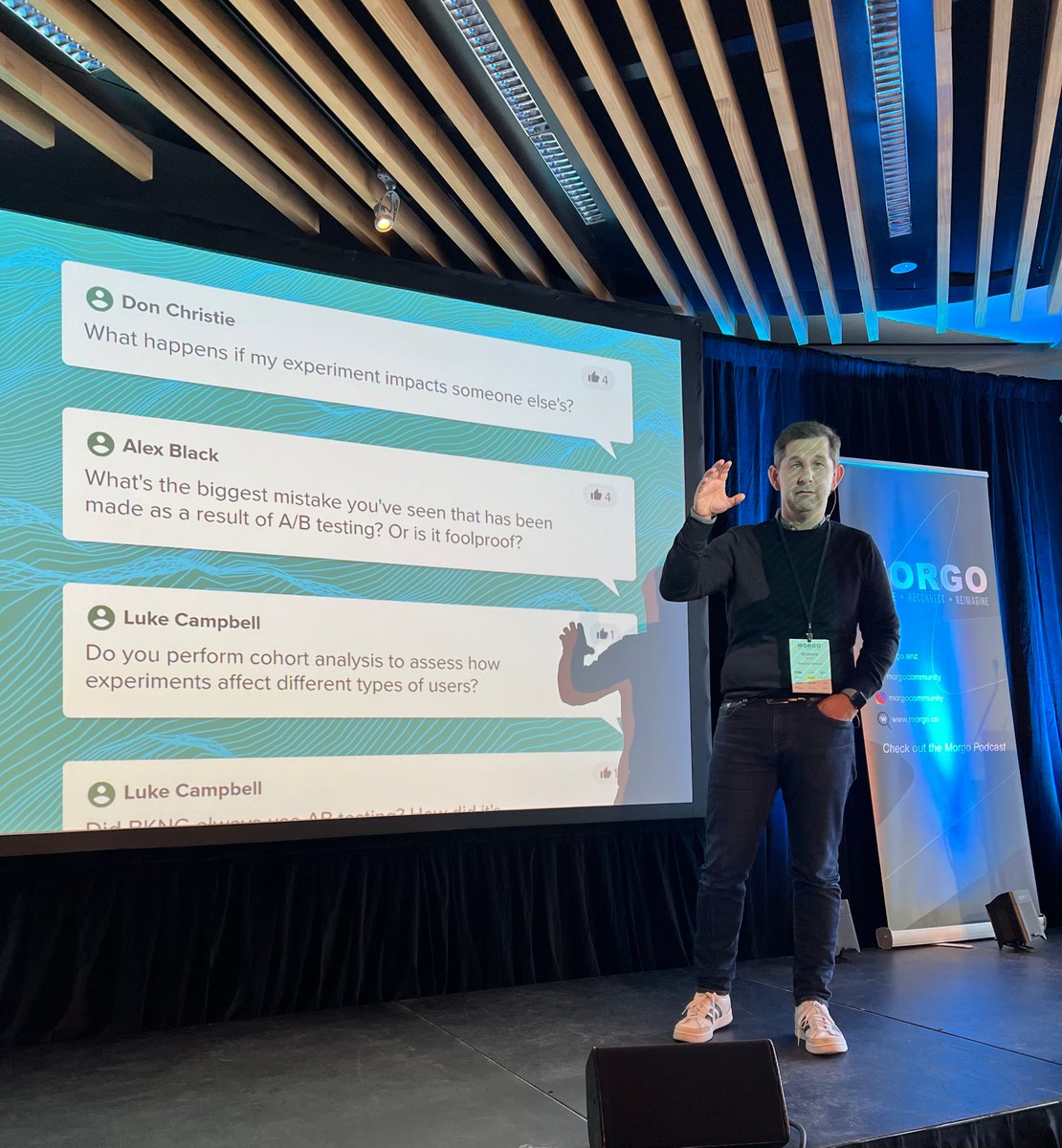morgocommunity's tweet photo. Very insightful talk from Matthew Gerrie about the experimentation culture at https://t.co/PiVKozQQrP.

“Experimentation is a window into the mind of your customer.”

#MorgoQueenstown https://t.co/7aRdorSmLD