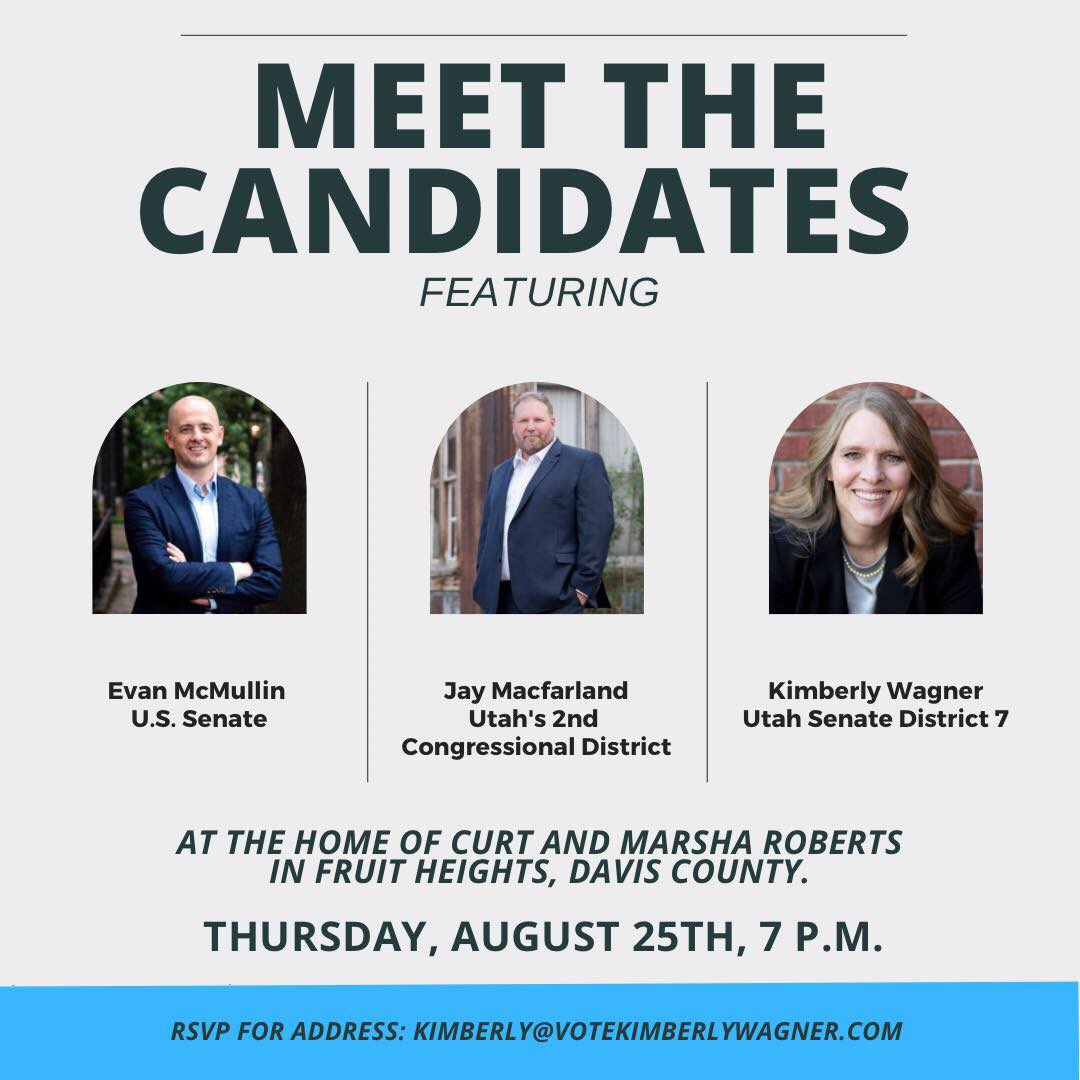 JayMcfarland's tweet photo. This is happening tonight! We would love to see you there! Make sure to RSVP if you are able to make it! @EvanMcMullin #UtahPolitics #JayMacforCongress #Utah #FruitHeights https://t.co/p14A1kWV4u