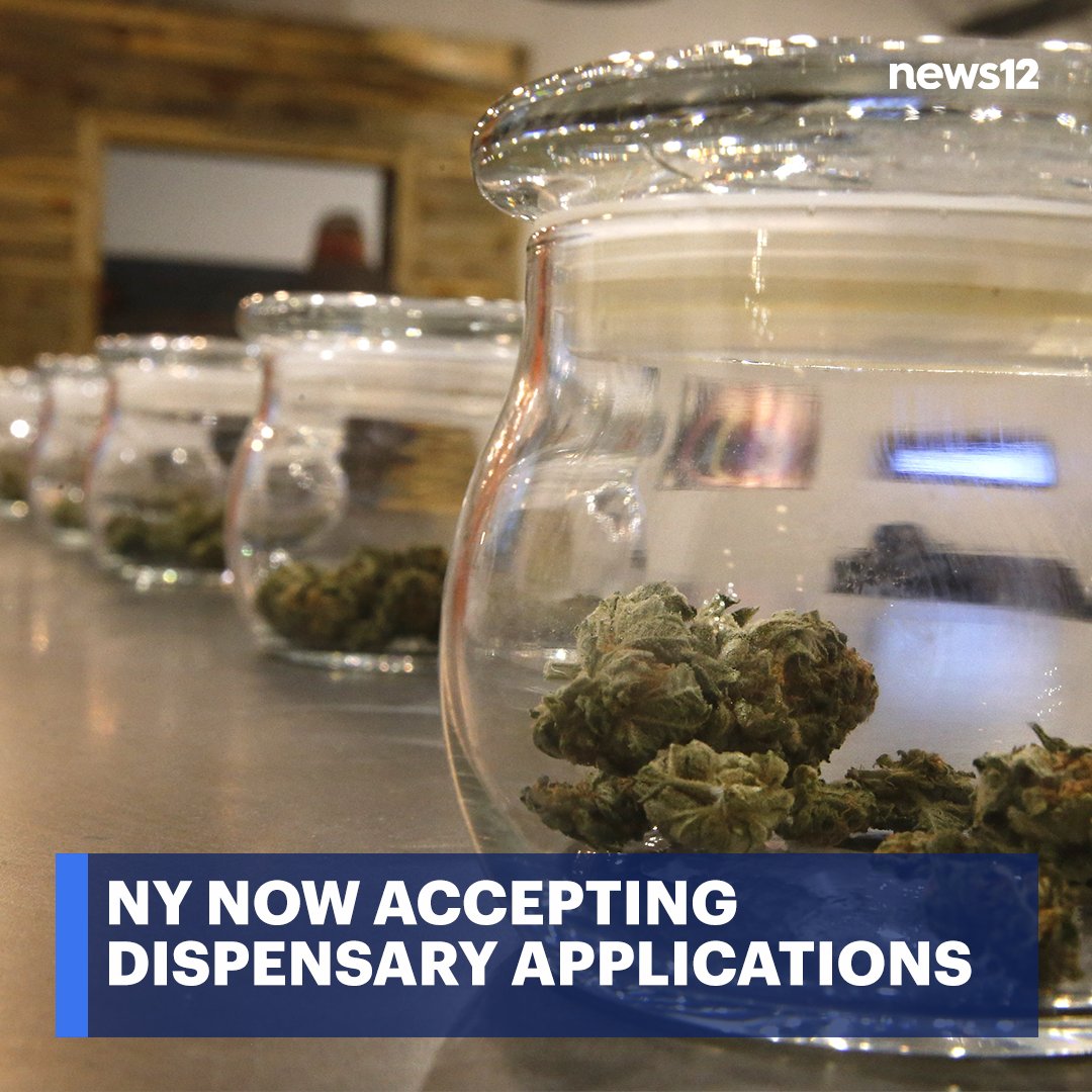 News12LI's tweet photo. DISPENSARY LICENSES 🏪  New Yorkers can now apply online for a license to open recreational #marijuana #dispensaries. https://t.co/Ac9VFxreLP https://t.co/TQ05S1GzCb