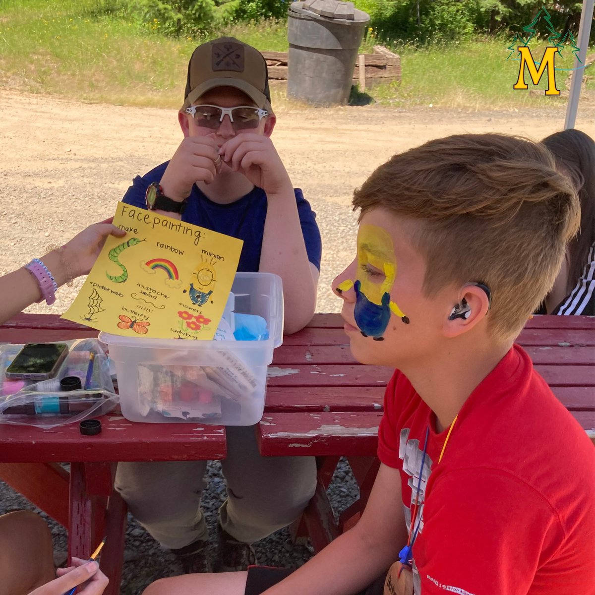CampMeadowood's tweet photo. Celebrating Friday with some facepaint! What's your favorite facepaint design?

#summercamp #speechcamp https://t.co/LIRXPOKzh9