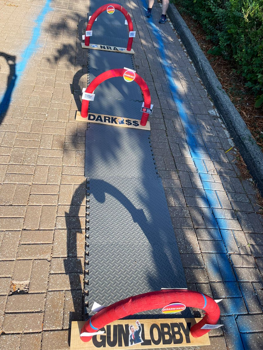 JakesJournal's tweet photo. One of the five obstacle stations for tonight’s #JoshHawleyFunRun - runners will need to navigate just SOME of the hurdles facing sensible gun safety legislation. So many clever - and thought-provoking - aspects that @BierStation & @Jeremy_Danner put together for this. Swing by! https://t.co/EHc46m67cm