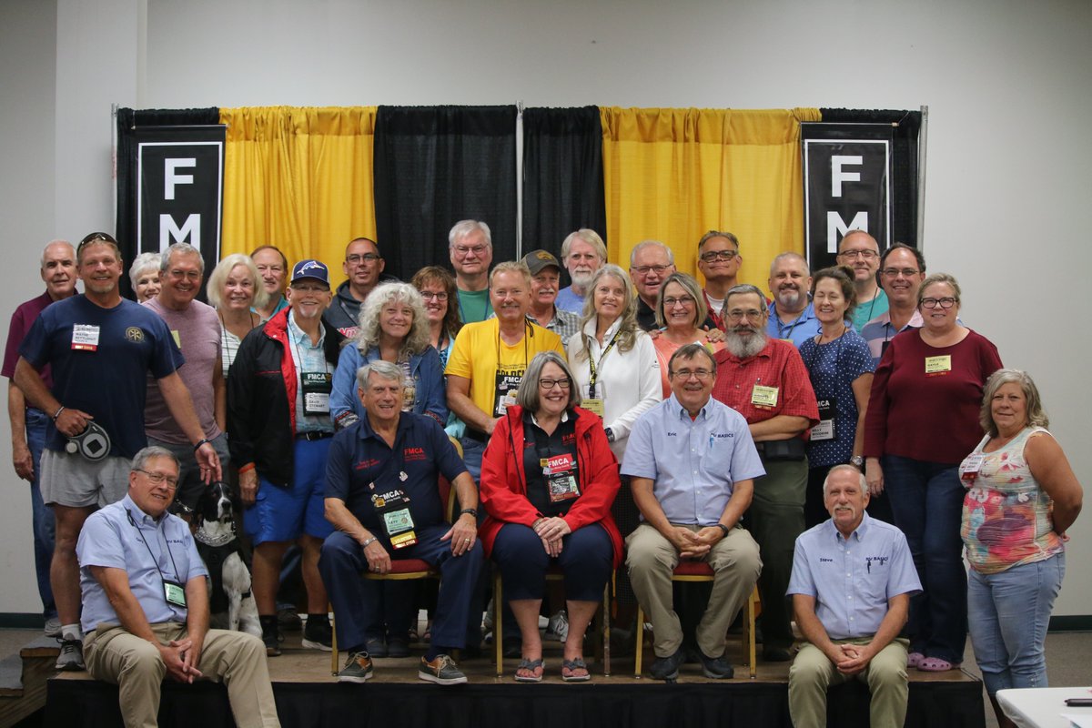 FamilyRVClub's tweet photo. Congratulations to our RV Basics class on completing their course! 

FMCA's RV Basics course is offered at every International Convention &amp; RV Expo. It's a great way to get yourself acquainted (or re-acquainted) with your RV's operation and systems. 

#fmcaNE22 https://t.co/GwIOmIHtof