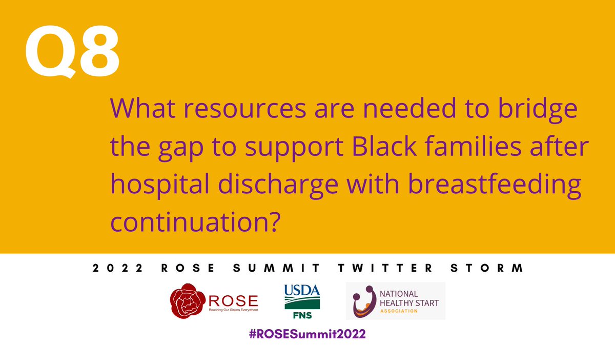 Support_ROSE's tweet photo. What resources are needed to bridge the gap to support Black families after hospital discharge with breastfeeding continuation? #ROSESummit2022 #BBW22 https://t.co/aGXkp7jmxL