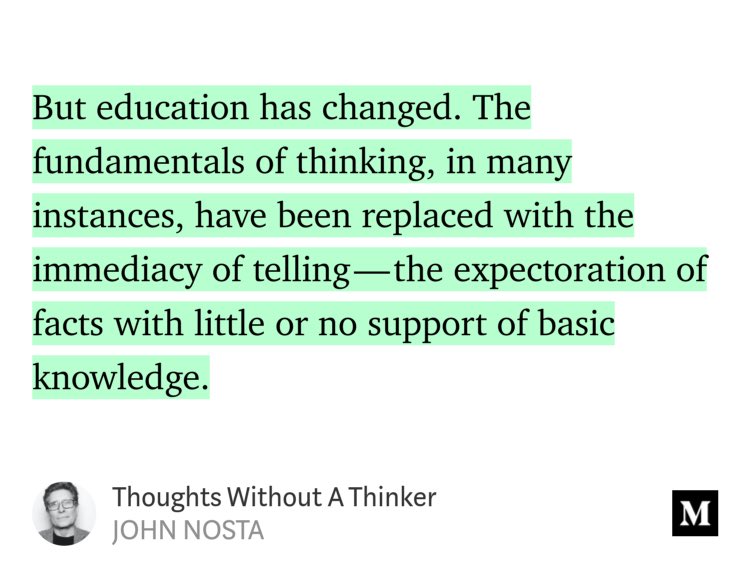JohnNosta's tweet photo. Thoughts Without A Thinker. Cognitive decline in the era of brilliance.
https://t.co/ULKhdMPxIH #politics #pundits #SoMe #twitter https://t.co/6nCxN9VjIY