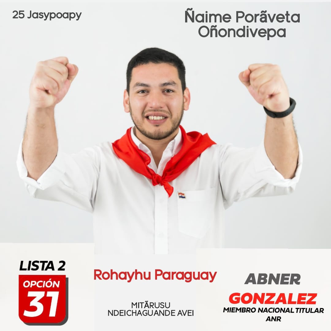 AbnerGonzalez73's tweet photo. Ajerure peeme la oportunidad, pejerovia hagua cherehe🇵🇾👏🚩
Ndo valei che mitâme ma akai penendive, ni upei rire🙌
Umi oîa ymaiteiema omanda, koagaite pee ndojapoi hikuai mbaeve ñande rekove porâve hagua❤️🇵🇾
Ñande Hama, Ñaime Porãveta Oñondivepa🙌🚩👏🇵🇾
@MujeresANR @ANRParaguay https://t.co/eAlfmAFpc6