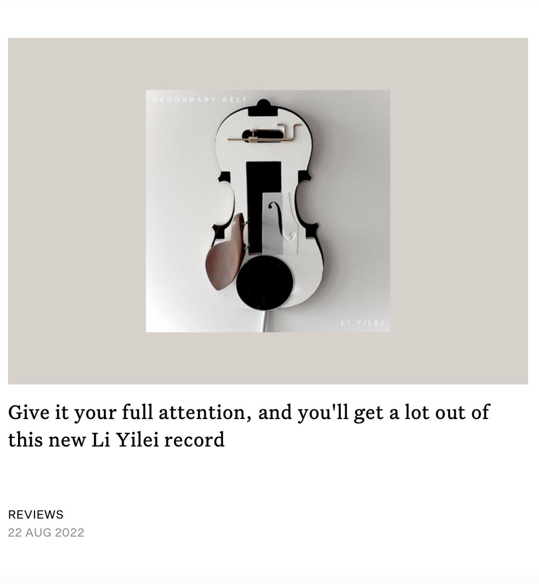 timfetherstone's tweet photo. Check out Zara Hedderman's @Zara_Hedderman review of Secondary Self by Li Yilei @li_yi_lei in the new issue of Loud And Quiet @LoudAndQuietMag https://t.co/uW2U7ENAXI https://t.co/hJhFyF6W8h