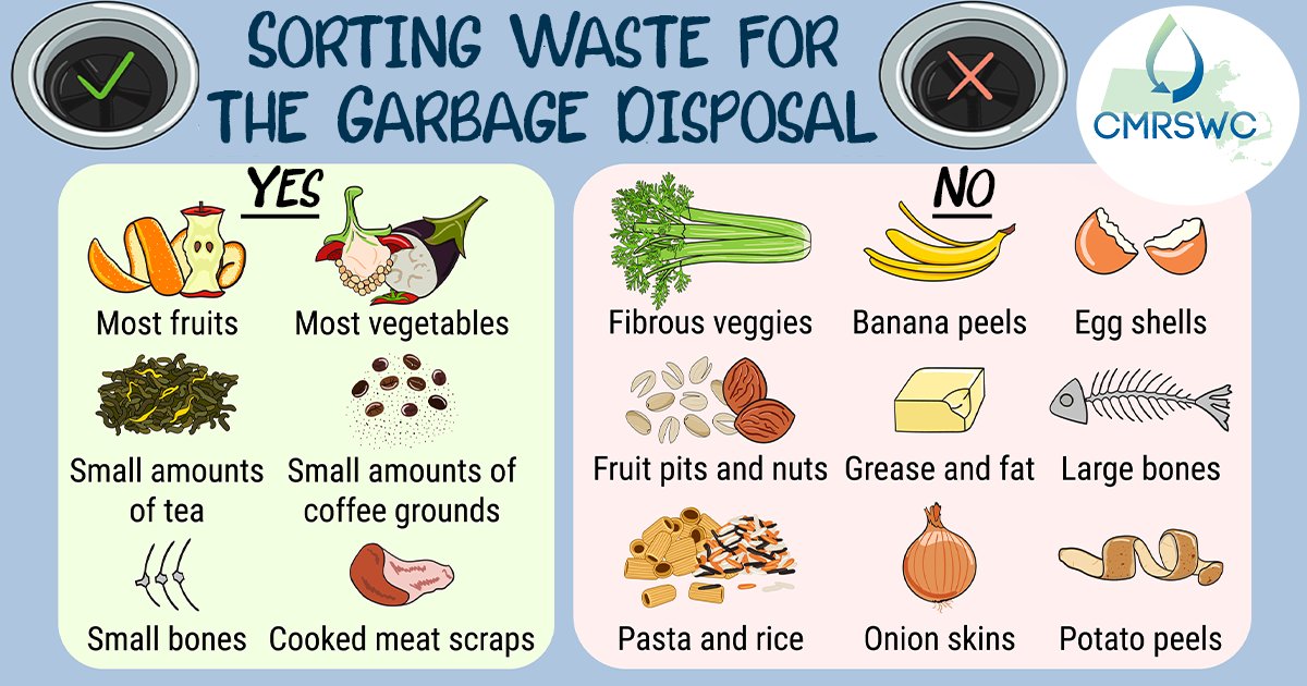 MAStormH2O's tweet image. Be sure you're only putting things in the garbage disposal that it can handle.  Not everything is safe to go down the drain, even after you use the garbage disposal. #SortWaste