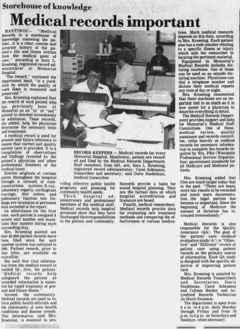 Important Information Published On This Day in Health Information History…On August 25, 1981, the ...