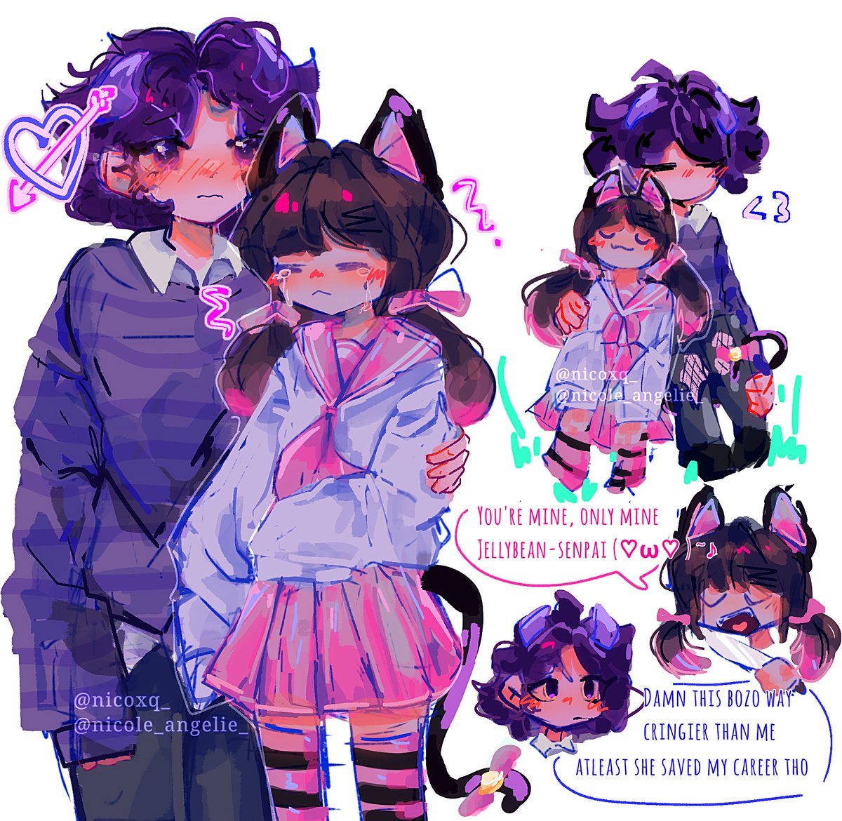 GodZodiacs's tweet photo. Credit to the original artist 🎨 
But I find this image adorable tbh
#JellyBeanfanart #JELLYBEAN #meowbahh #meowbahhfanart https://t.co/2zLSSgWAxP