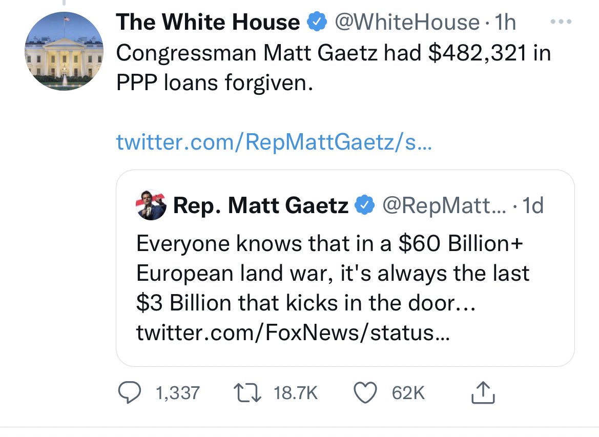 anothercohen's tweet photo. Imagine getting this badly ratio’d by the White House 💀

This app is amazing https://t.co/Avndg1SW2y