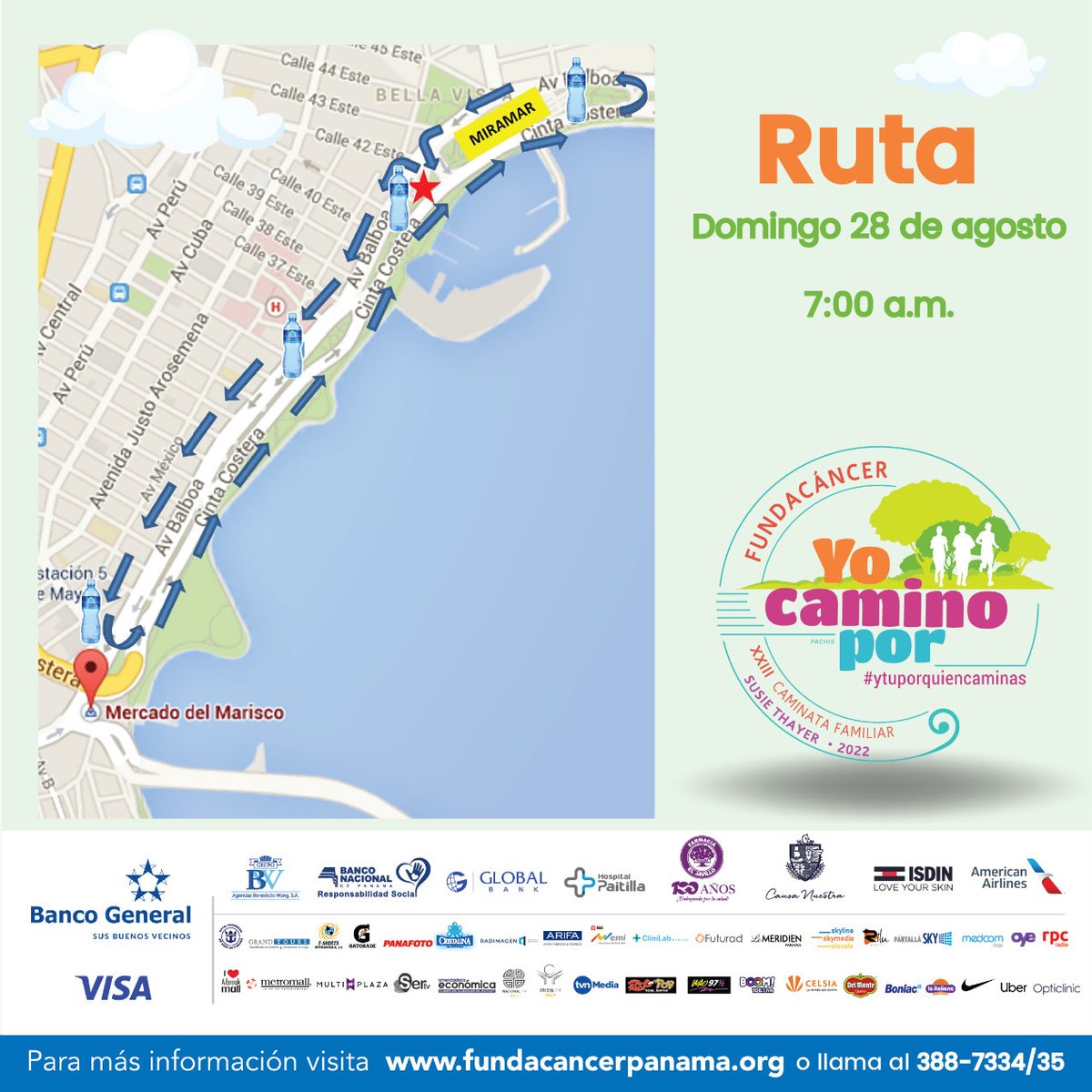 FundaCancerPTY's tweet photo. Está es la ruta del Domingo 28 🏃‍♀️
Caminata Familiar Susie Thayer 

¿Ya estas listo? Te esperamos! 
#YTuPorQuienCaminas 

#Fundacancer #CaminataSusieThayer #panama https://t.co/6QjyekhM6H