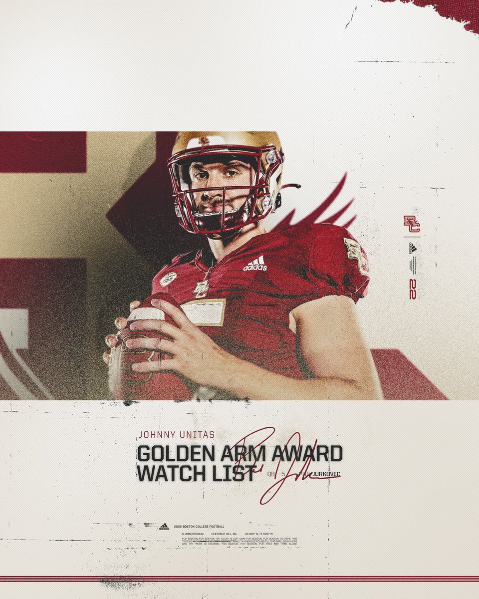 Let’s go 5 👊 @pjurkovec x Johnny Unitas Golden Arm Award Watch List