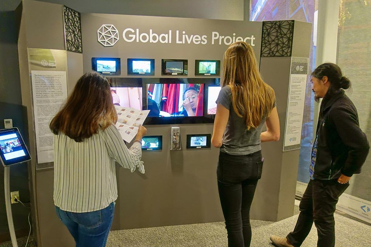 globallives's tweet photo. Throwback Thursday! The Global Lives Project exhibit in UC Berkeley’s Center for Information Technology Research in the Interest of Society and the Banatao Institute’s Tech Museum in 2017
David Harris, Daniel Chein. 2nd photo: Lubna Sebastian, Gina Kotos, and Daniel Chein. https://t.co/GCiLM5DTR8