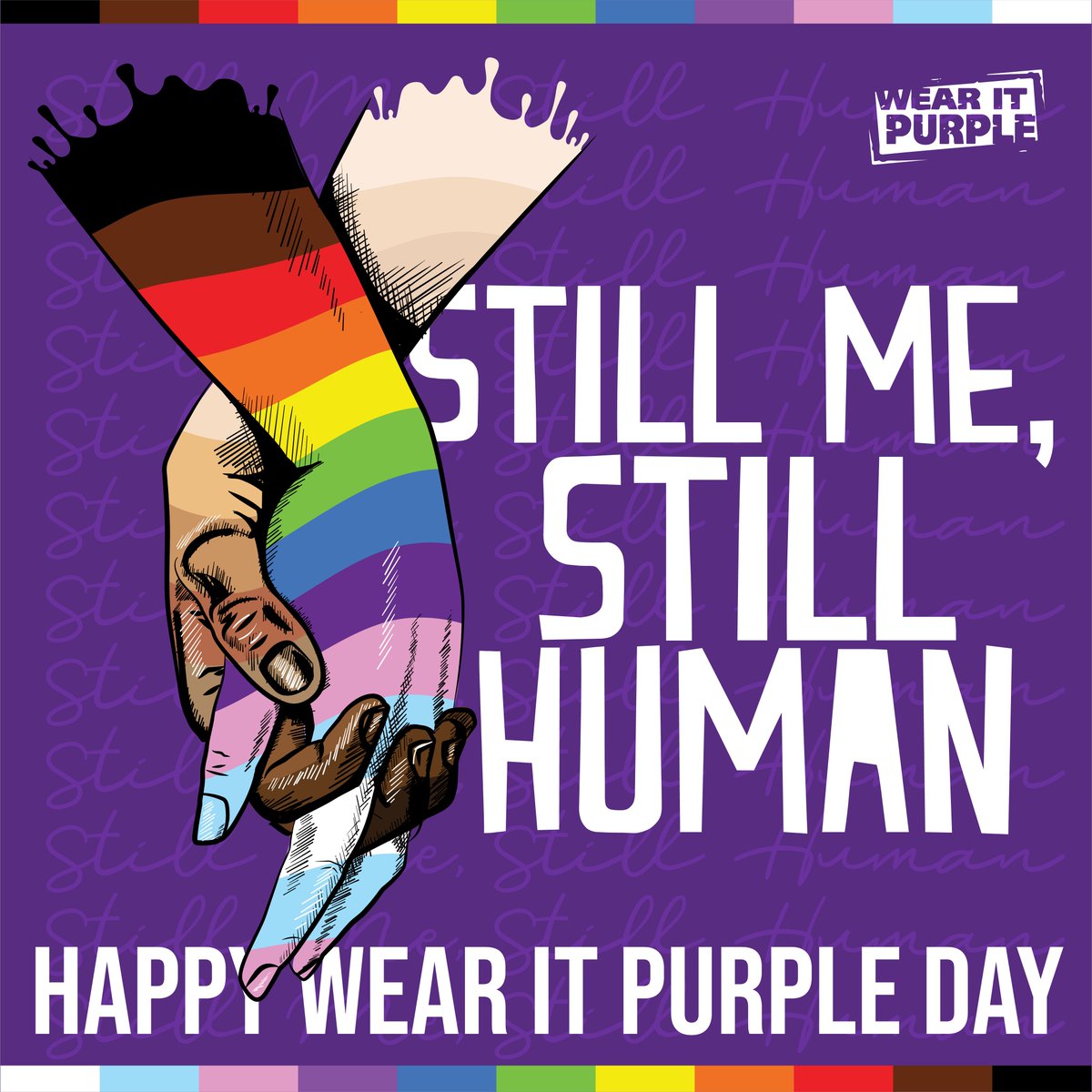 Happy Wear It Purple Day! 💜 

This year’s theme ‘Still me, still human’ is about challenging the focus on labels, news stories, and data and remembering our LGBTQIA+ young people are, just that, people.

To find out more visit: wearitpurple.org

#WearItPurpleDay #WIPD