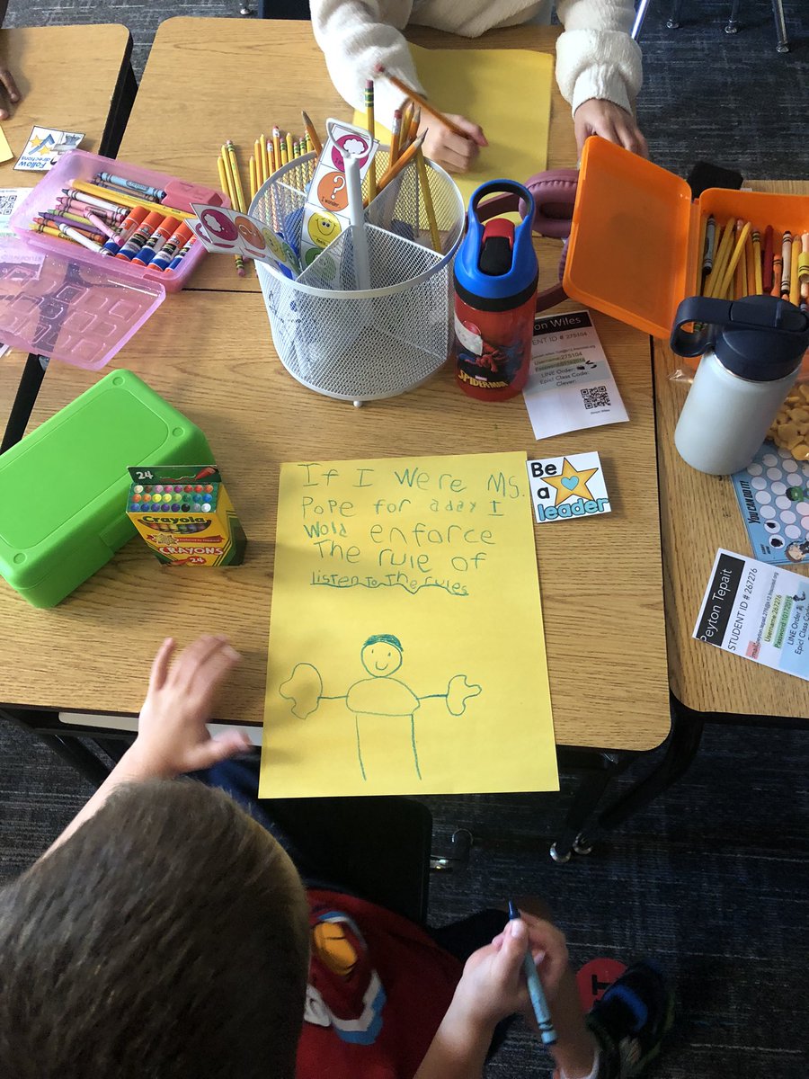 TurnerKat_'s tweet photo. If I were @p_d_pope for a day, I would enforce the rule of ______! Can’t wait for these sweet firsties to present these on chatterpix tomorrow! #socialstudies #rulesandlaws https://t.co/qabGwrMGnV