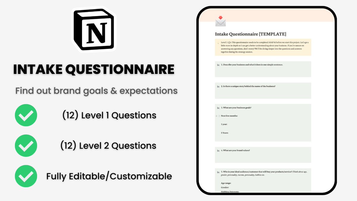 📩 Streamline onboarding to find out brand goals &amp; expectations in <a href="/NotionHQ/">Notion</a>

Steal it for $0

Reply with ⚡️ and retweet, &amp; I'll DM you the template for free*