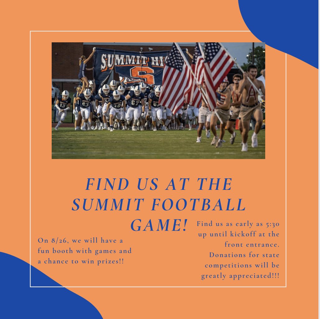 hosa_summit's tweet photo. Come play some fun games with us tomorrow night!! We can’t wait to see you there!🧡💙@wcsSHSbh @wcsSHS @SummitSquad https://t.co/5uyKRXcquD