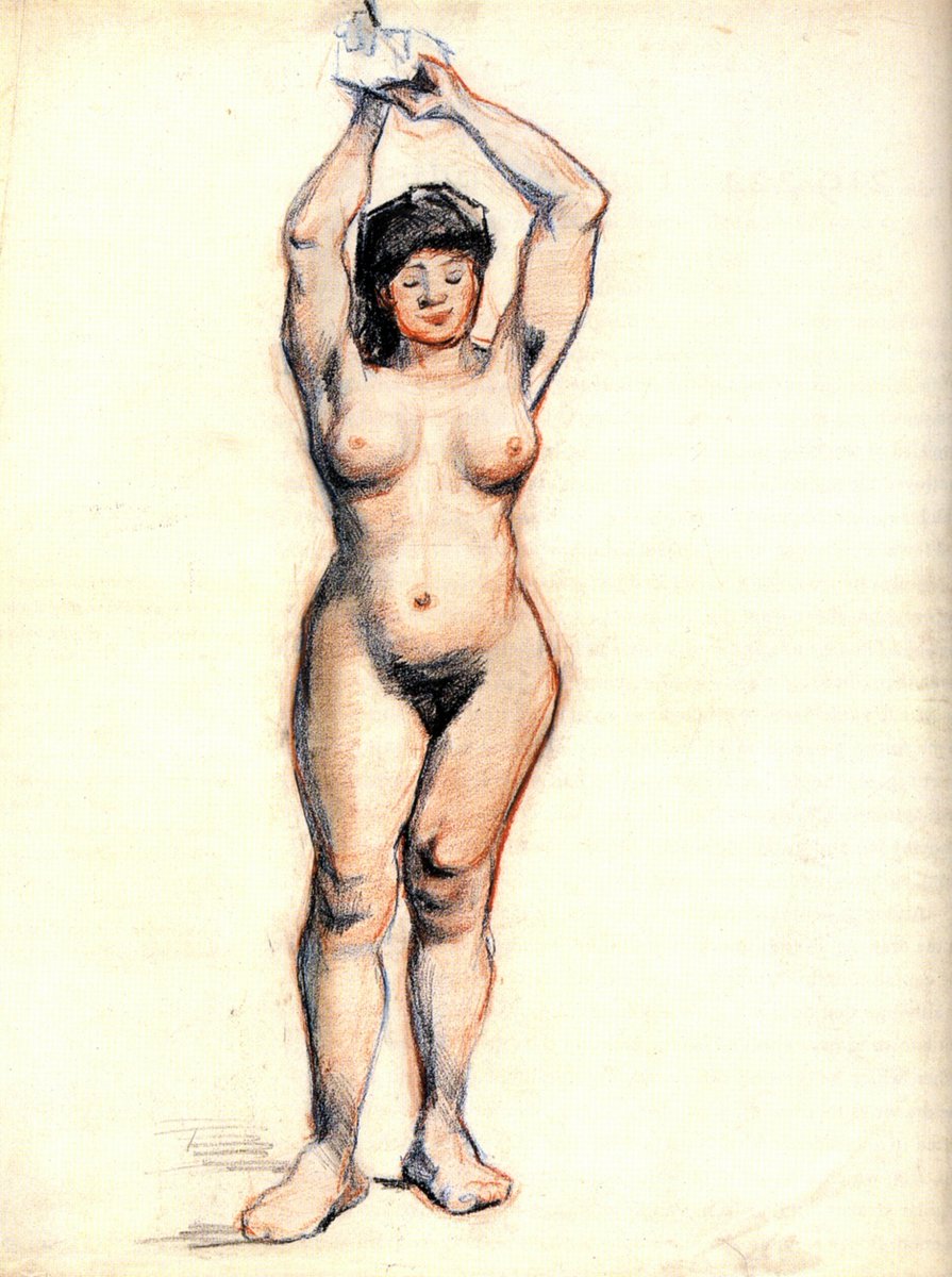 vangoghartist's tweet photo. Standing Female Nude Seen from the Front, 1886 #postimpressionism #vincentvangogh https://t.co/IUteCNWqm0 https://t.co/rJXNw5aJqj