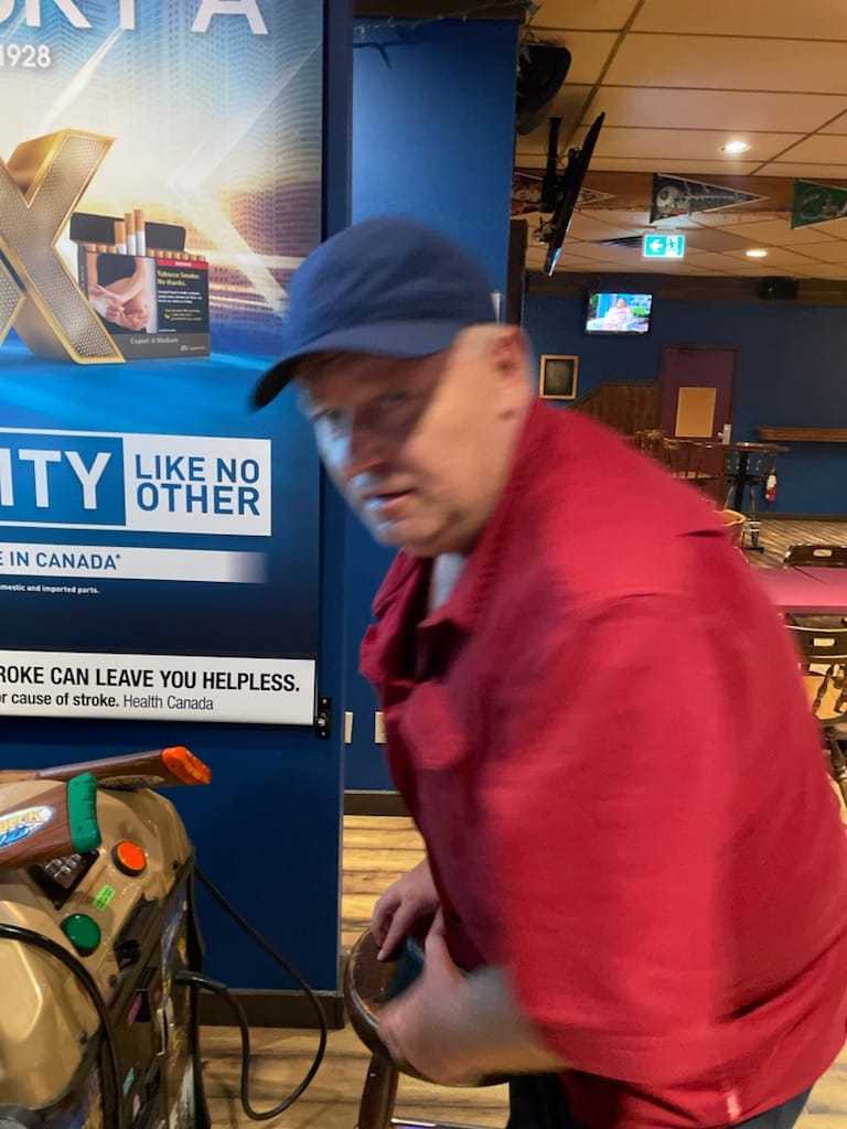 AlbertaGamesinc's tweet photo. Heads up! If u know this guy, send us a DM. Seems his current occupation is a thief &amp; breaking into Buck Hunters, Golden Tee's &amp; was caught in the act tonight. We're hop'n to get him into a diff line of work. Possibly driving a white van &amp; spoke French to his accomplice. #Getajob https://t.co/VAdwenhD7U