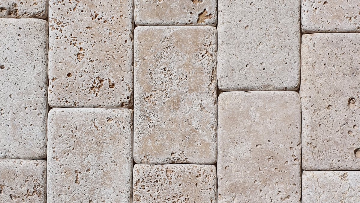 GraniteWorksAU's tweet photo. The Tumbled finish is standard for most Travertine and Limestone options. Rather than being a surface texture, the Tumbling gently distresses the edges of the tiles or pavers, bringing some old-world charm. 

Featured Stone; Ivory Travertine, Tumbled &amp; Unfilled https://t.co/dmlPoA5mJz