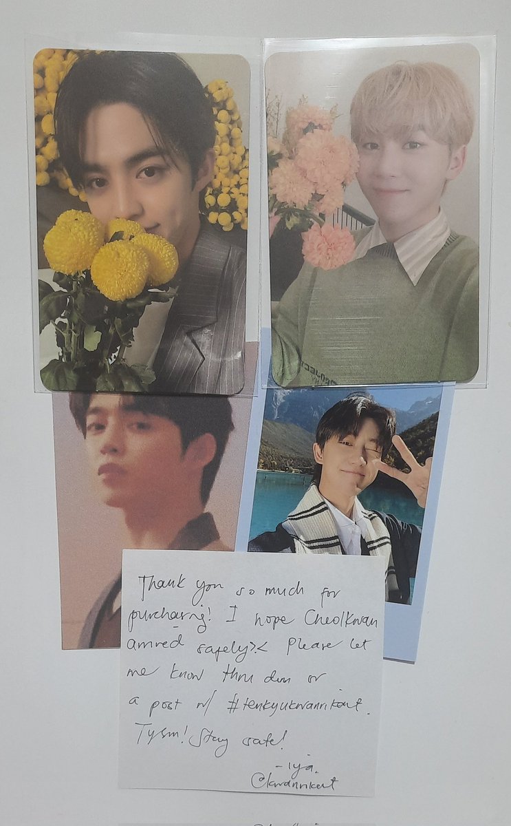 elliecoups's tweet photo. Hi @kwanrikart CheolKwan came home today! My 2 prios🥹 Packaging was very secure so the pcs arrived in good condition. Thank you for the fast transaction and freebies. Till our next transaction tysm!!🫶🏼

#tenkyukwanrikart https://t.co/kZYjqWs0MQ